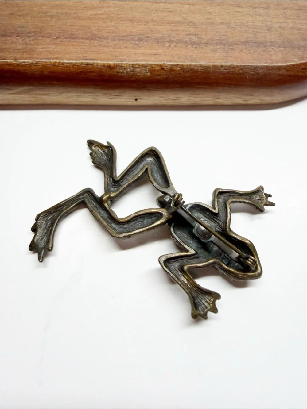 Vintage JJ Jonet Articulated Frog Brooch